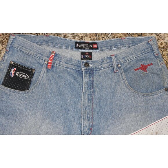 Vintage UNK Denim NBA Houston Rockets Tracy McGrady Shorts Size 38 - Picture 2 of 14
